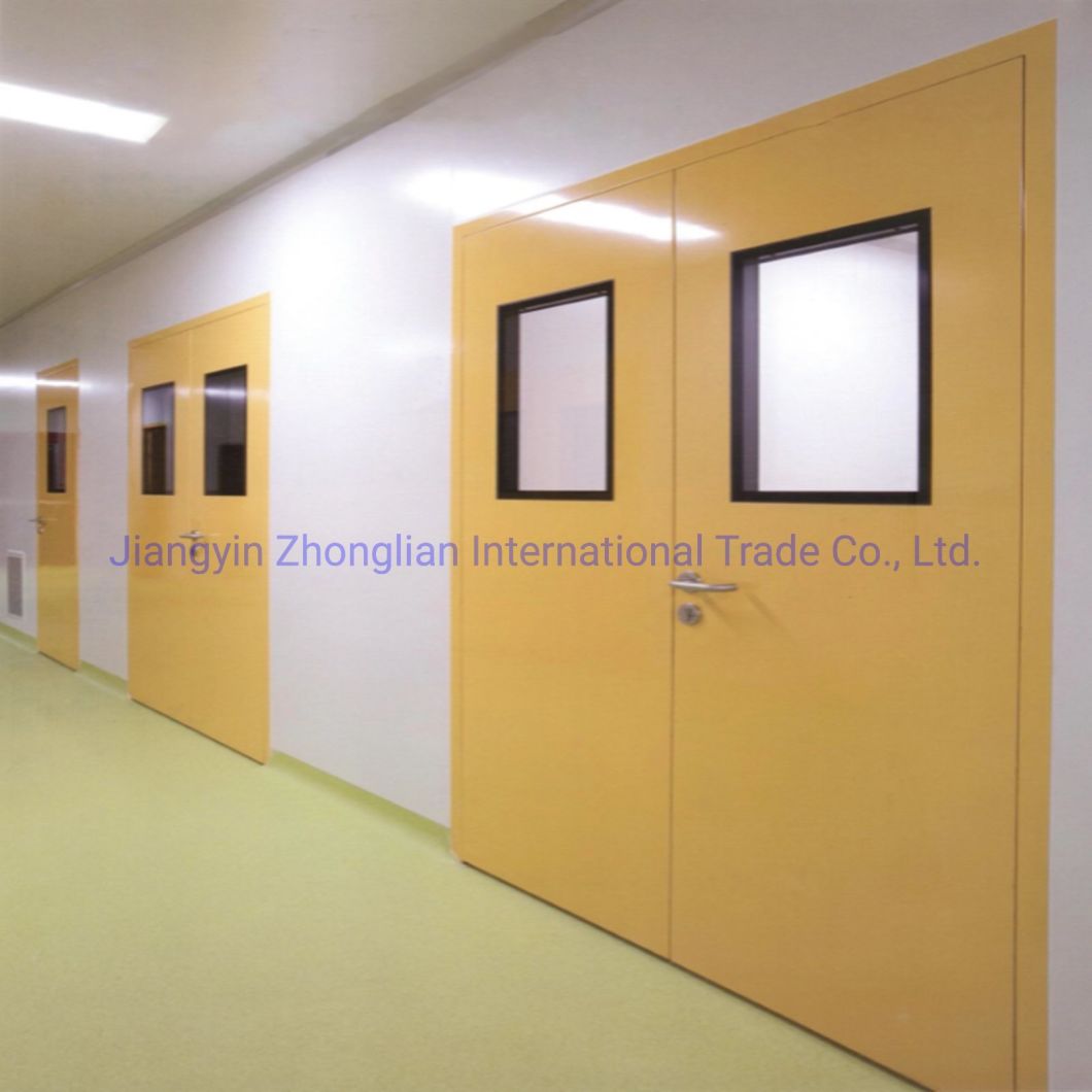 Hospital Door with Window Interior Doors Medical Cleanroom Swing Door