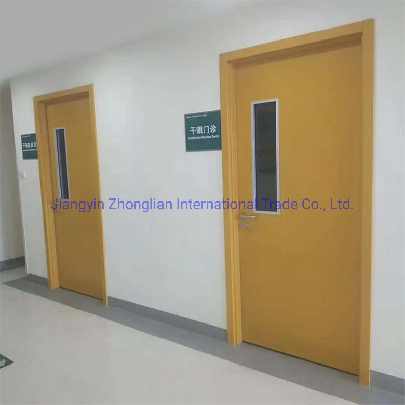 Fire Rated Wooden Finishing Interior School Classroom Door with Glass Vision