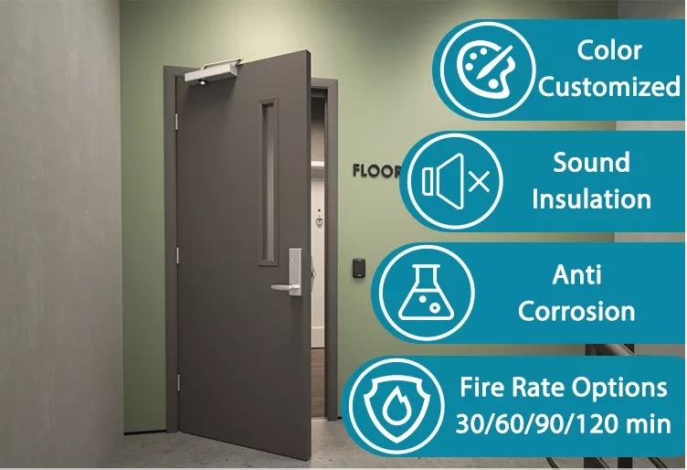 Australia Marine Double Action Fire Steel Door with Hardware