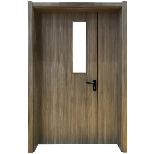 Fire Rated Wooden Finishing Interior School Classroom Door with Glass Vision