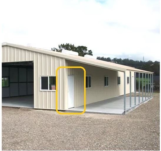 Storage Shed Steel Structure Prehung Door Workshop Building Steel Door with Frame Kits