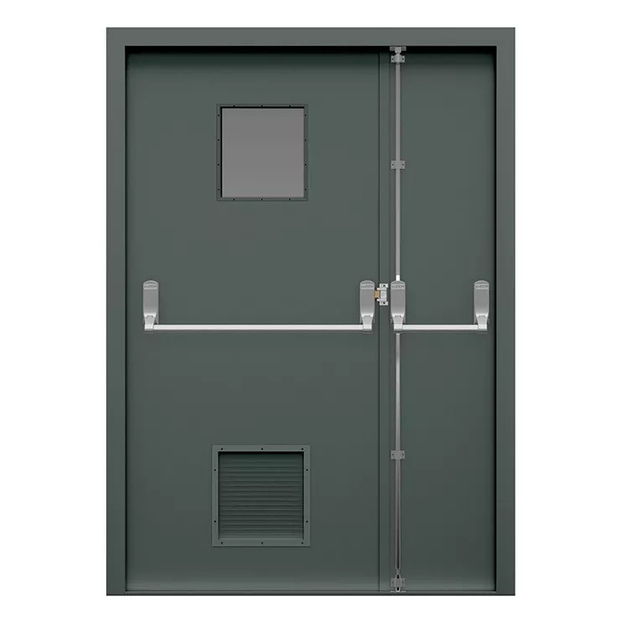 China Factory Price 60/90/180 Minutes Anti Fire Metal Door Design Hospital Internal Fire Rated Louvered Steel Security Doors