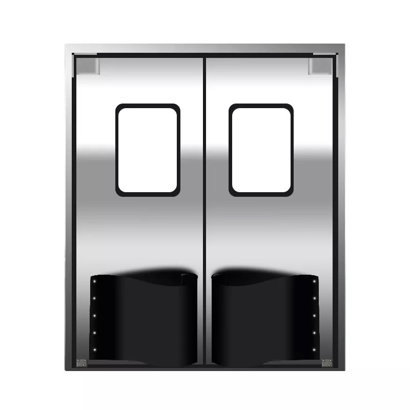 Automatic Closing Steel Double Leaf Restaurant Kitchen Traffic Swing Doors