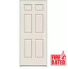 Easy Assembly Fire Rated 6-Panel Textured Molded Interior Prehung Door Unit