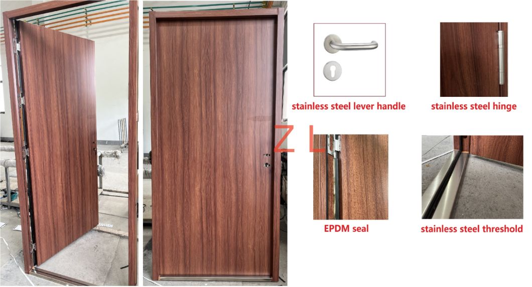 Modern Fancy Simple Design Pre-Hung Exterior Security Steel Front Entry Doors for House