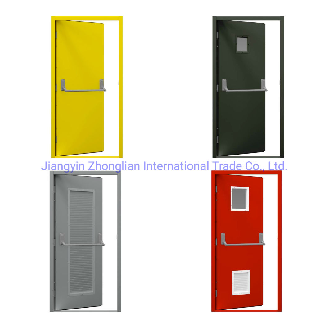 Swing Security Fireproof Iron Emergency Exit Entry Fire Rated Steel Door
