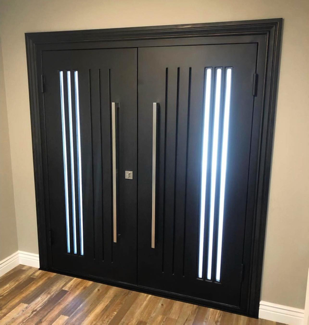 Popular Hot Selling Bullet Proof Doors Steel Security Doors Commercial Steel Door with Glass Panel