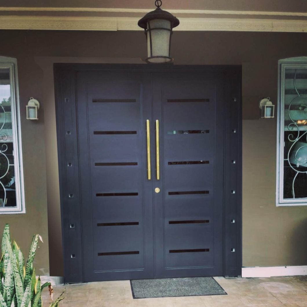 European Residential Modern Design Custom Size Main Entrance Front Steel Security Exterior Doors