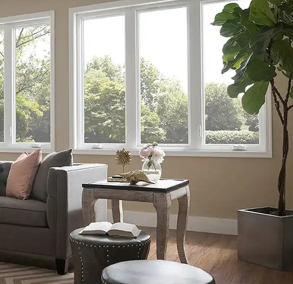 Double-Opening PVC Casement Windows Door Window Frame