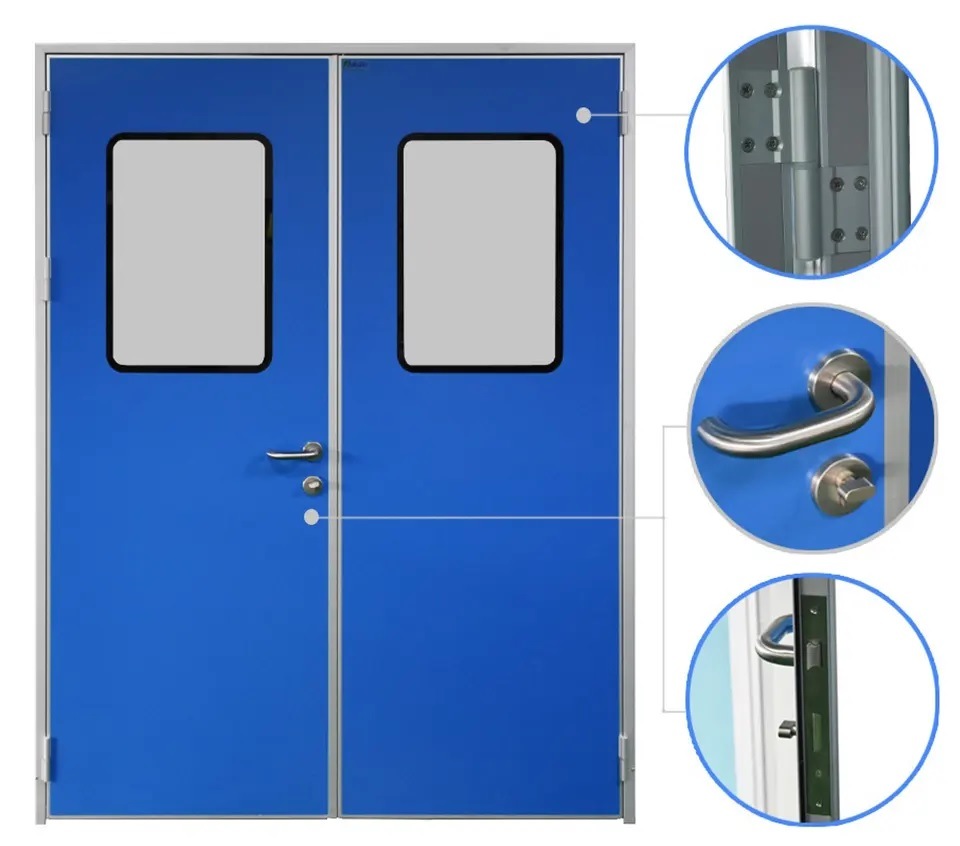 Modular GMP Clean Room Manual Steel Airtight Door for Hospital