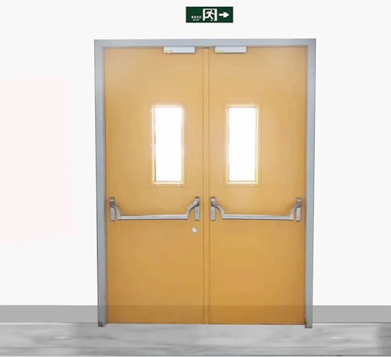 China Real Listed Rated Commercial Building Hotel Used Fire Proof Door Entrance Steel Doors