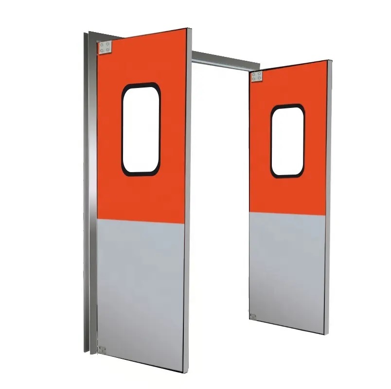 Automatic Closing Steel Double Leaf Restaurant Kitchen Traffic Swing Doors