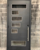 European Modern Style Glass Inserted Steel Security Door Exterior Front Main Entry Door for House