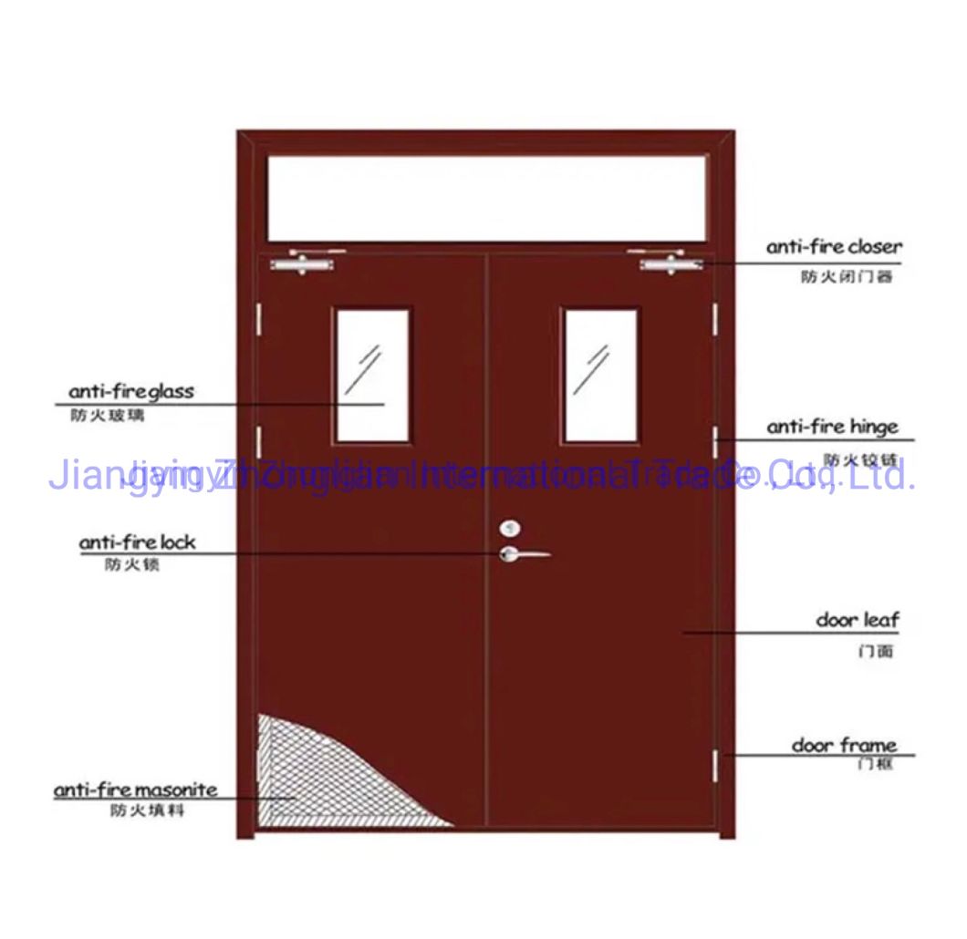 New Listed Modern Style Double Leaf Safety Emergency Fire Door