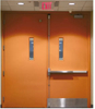 Metal Double Leaf Customized 1 Hour Fire Proof Door with Push Bar