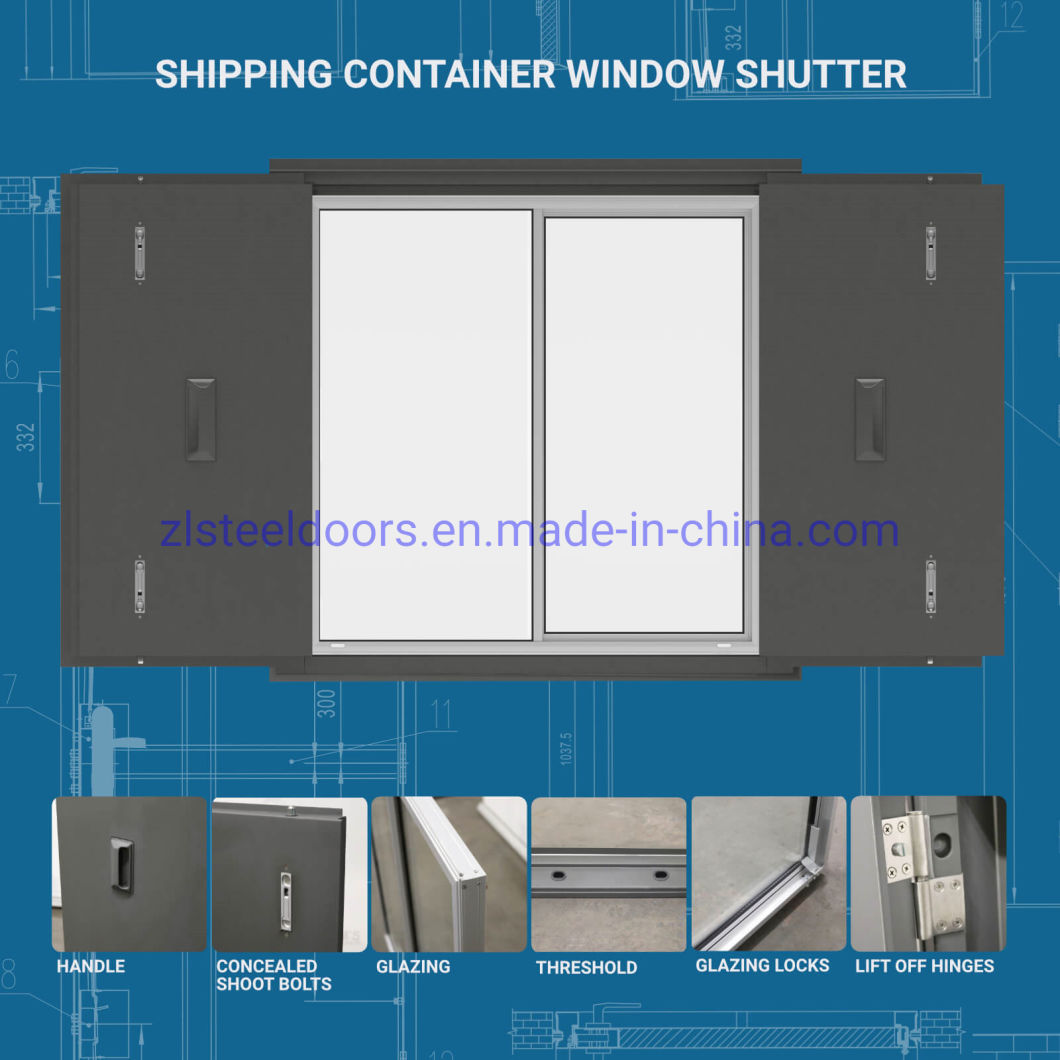 Steel Window Shutter for Container Modular House Aluminum Windows Seurity Window Shutter Best Price in China