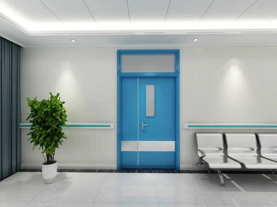 China Factory Clear Roompatient Room Hospital Door with Head Vision Panel
