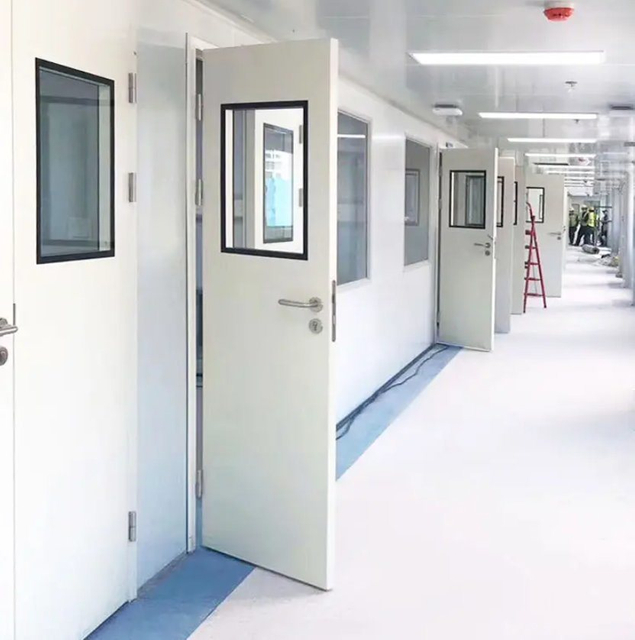 White Single Leaf Galvanized Steel Hospital American Pharmaceutical Clean Room Door