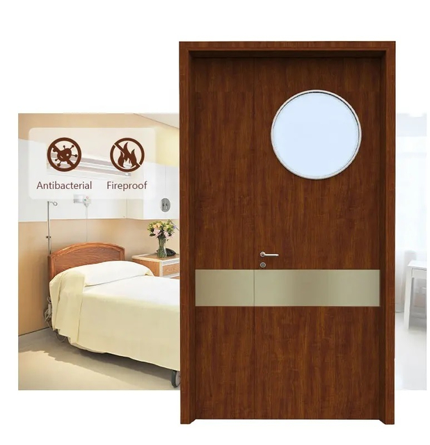 Top-Selling Eco-Friendly Commercial Double Hospital Fire Clean Room Door with Vision Panel