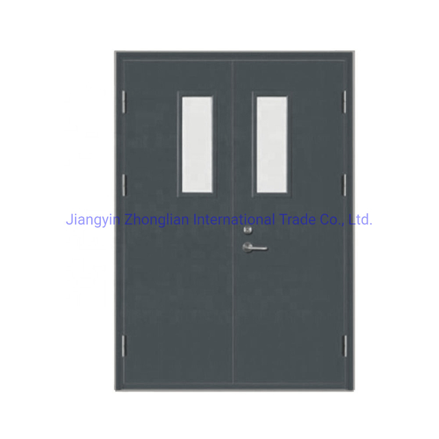 Modern Fireproof Door Steel Fire Resistant Emergency Escape Doors 30/60/90/120 Minutes Fire Rated Doors with Windows