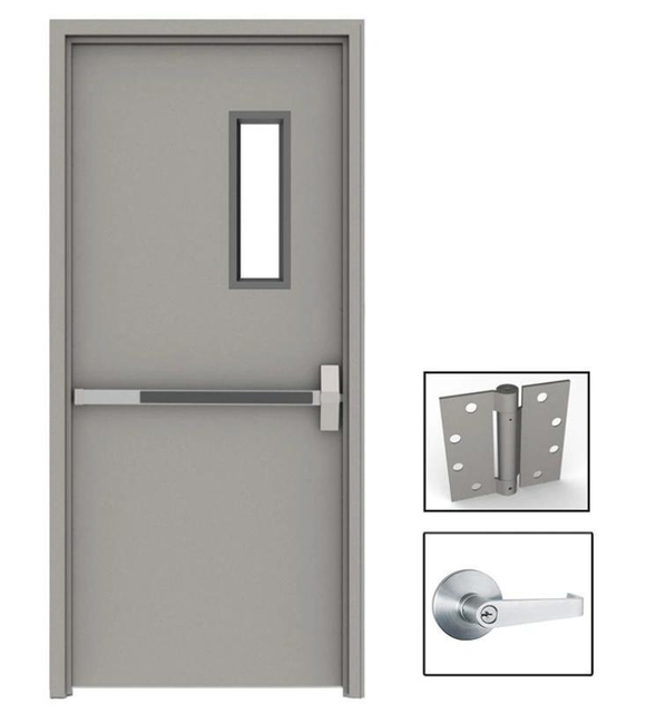Building Material Steel Fireproof Door Emergency Fire Door with Escape Lock