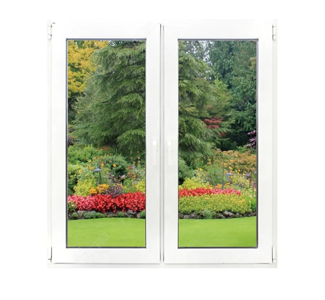 Horizontal Single Sliding UPVC PVC Double Panel Window for Sale