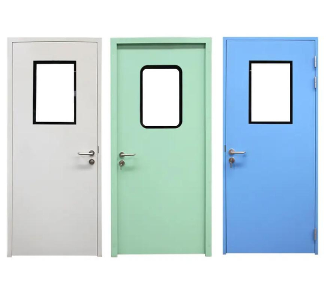 1.5mm/0.8mm Hospital Door Galvanized Steel Aluminum Clean Doors