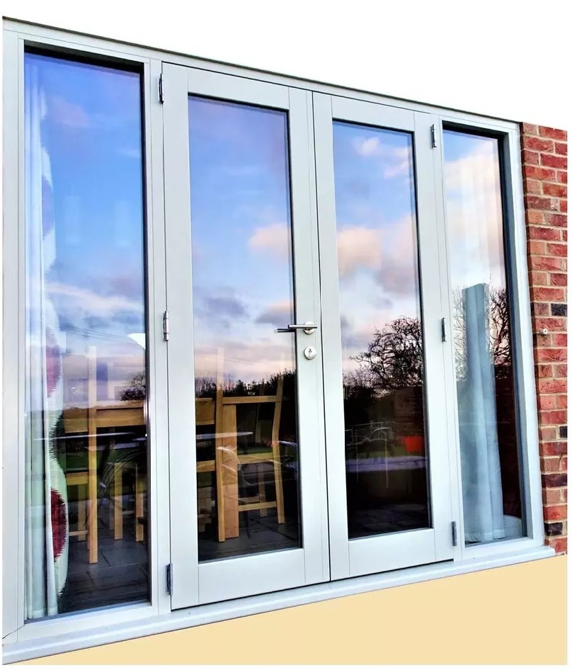 Double Front Entry Doors with Windows French Main Modern Steel Door Design