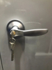UK Standard Fire Door Single Leaf Fire Resistant Steel Louver Door with Panic Bar and Lockset
