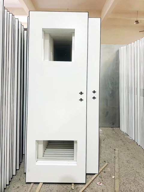 Paper Honeycomb Prefab House Doors Apartment Hollow Metal Doors Rockwool Fillings