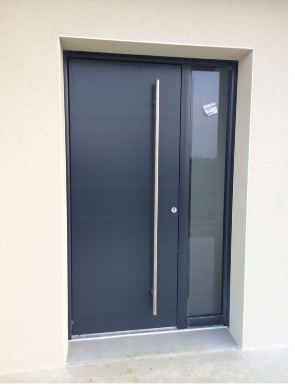 Modern and Contempory Stainless Steel Security Door with Side Lite Window