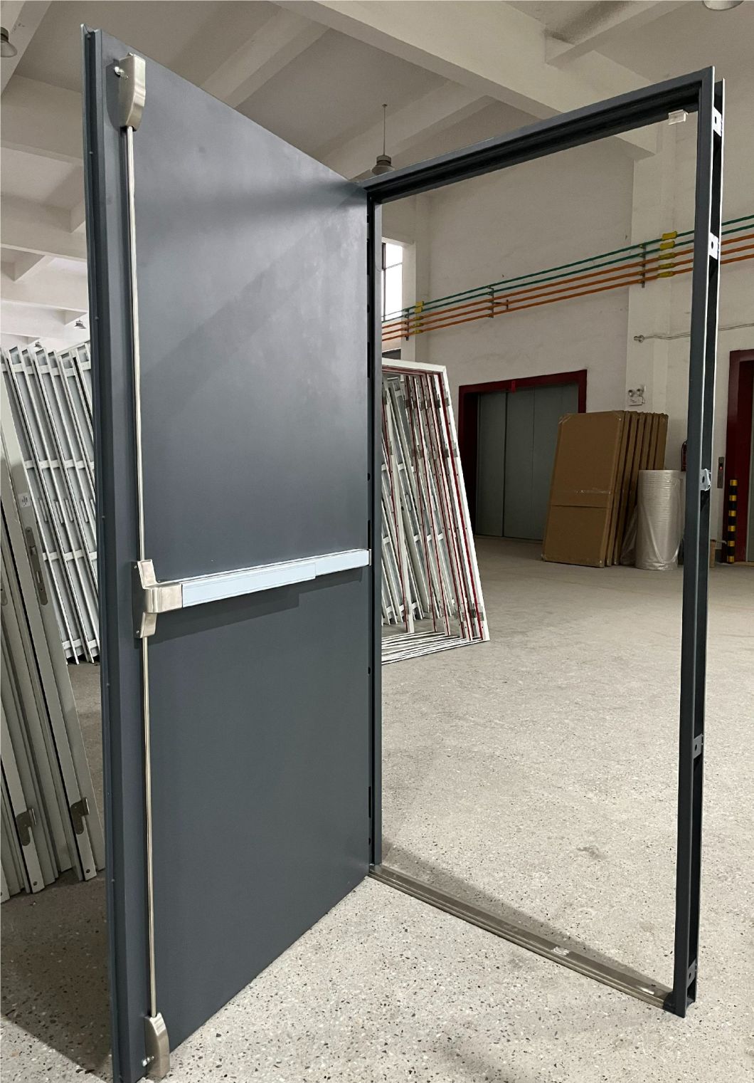 Bigger Frame Steel Fire Rated Door Panic Push Bar Emergency Single Flush Door
