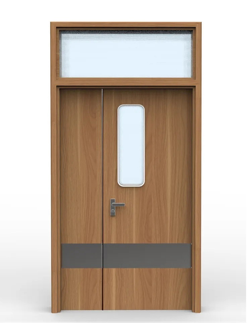 Patient Room Double Door for Hospital with Kick Plate