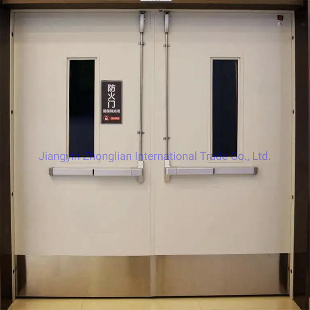 Security Fireproof Stainless Emergency Exit Entry Fire Rated Steel Door with Escape Lock