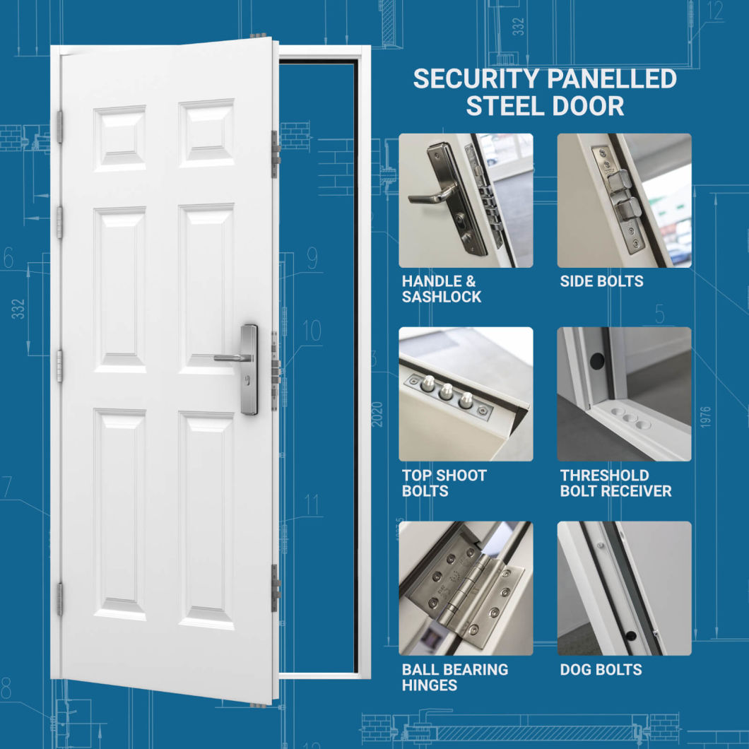 China Manufacturer House Front Door Designs Steel Entry Exterior Security Steel Doors