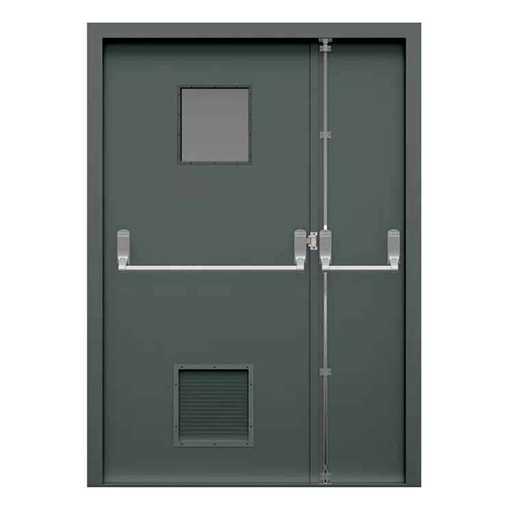 Factory Wholesale Steel Fire Rated Emergency Exit Door with Vision Panel and Louver