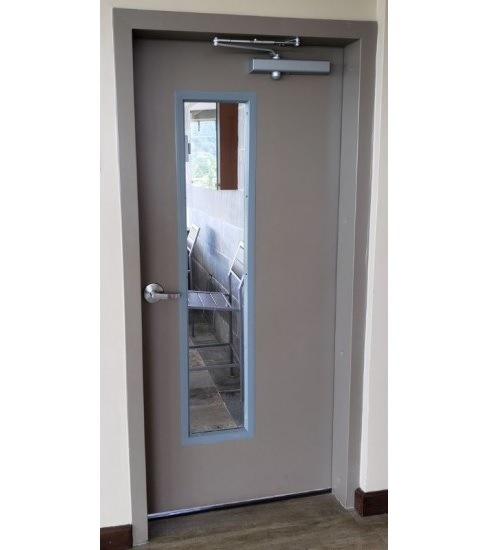 Standard Full Lush Steel Door with Panel Glass Window Observation