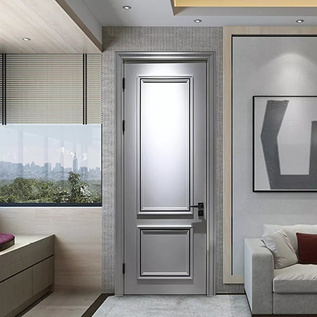 Modern Interior Room Stainless Steel Doors with Glass for Bedrooms Office Steel Door Designs