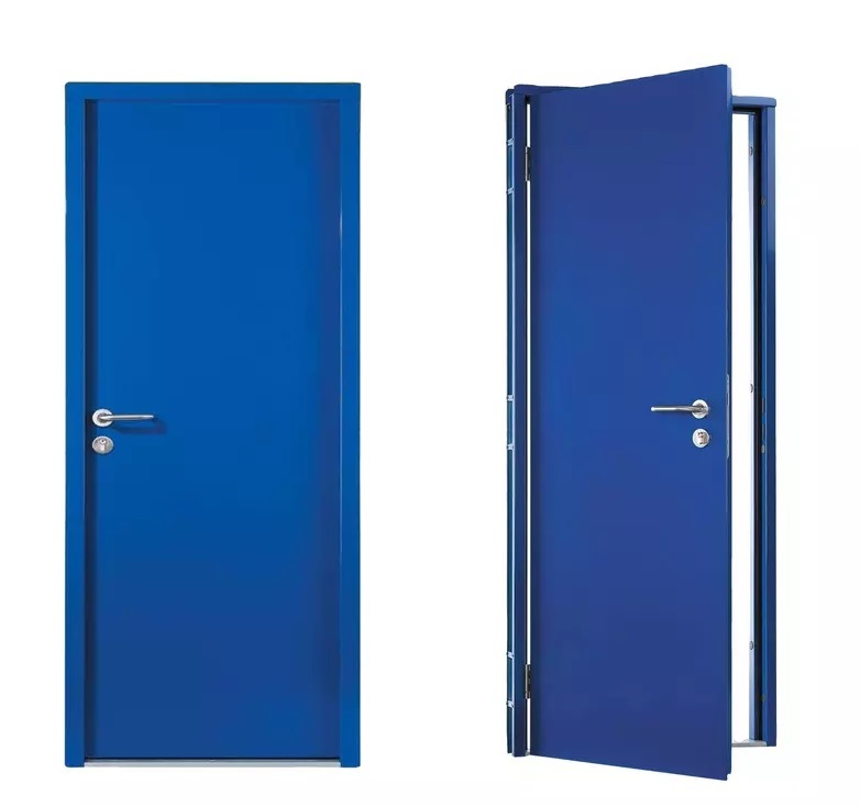 Factory Cheap Steel Fire Rated Door Single Leaf Security Fireproof Interior Door for Hotel Mall School Building
