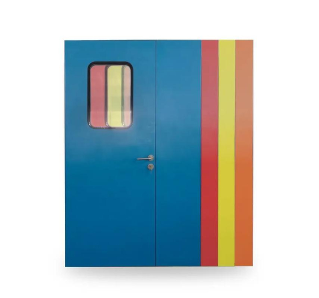 DIY Dust Free Clean Room Unequal Double Leaf Swing Door for Laboratory Hospital