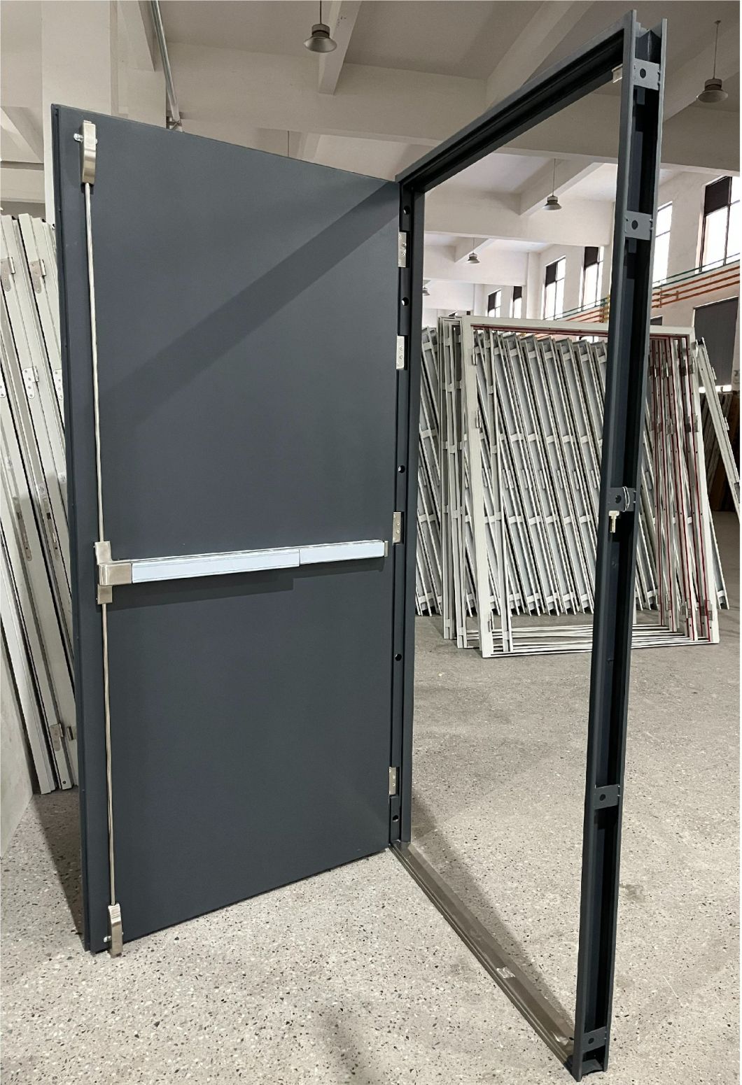 Bigger Frame Steel Fire Rated Door Panic Push Bar Emergency Single Flush Door