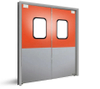 Supermarket Warehouse Use Double Swing Impact Door Steel Traffic Door