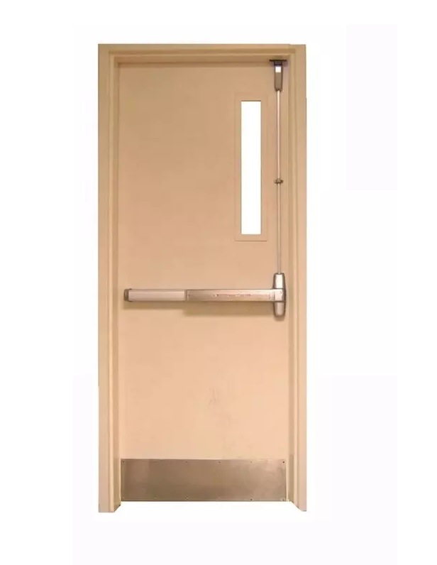 Push Bar Single Leaf Security Fireproof Exit Metal Door Hotel School Hospital Building Factory Gate Prices
