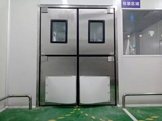 Commercial Store Convenience Door Interior Stainless Steel Pivot Food Factory Traffic Impact Door