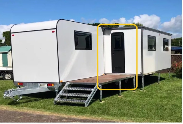 Mobile Caravan Trailer House Doors Steel Modular Prehung Doors with Frame Ready