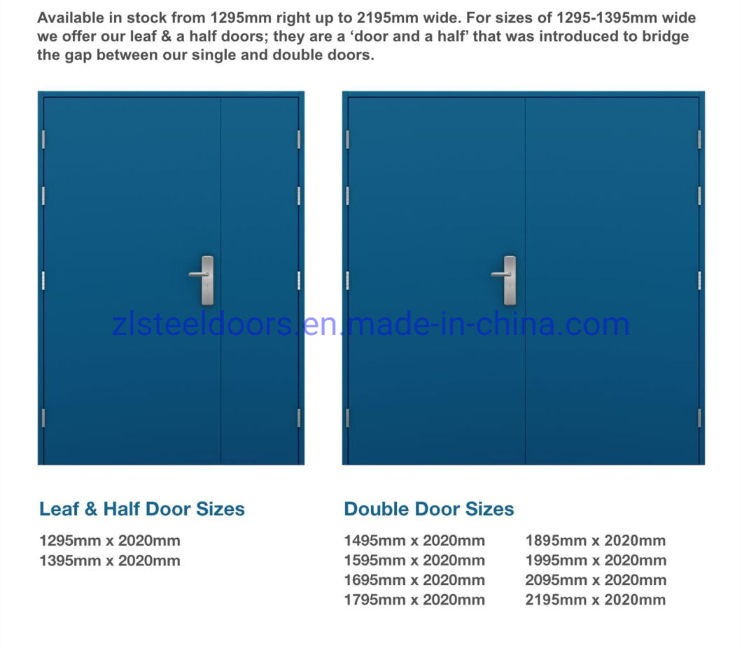 Wholesale Heavy Duty Steel Security Doors Warehouse Double Doors Best Price in China