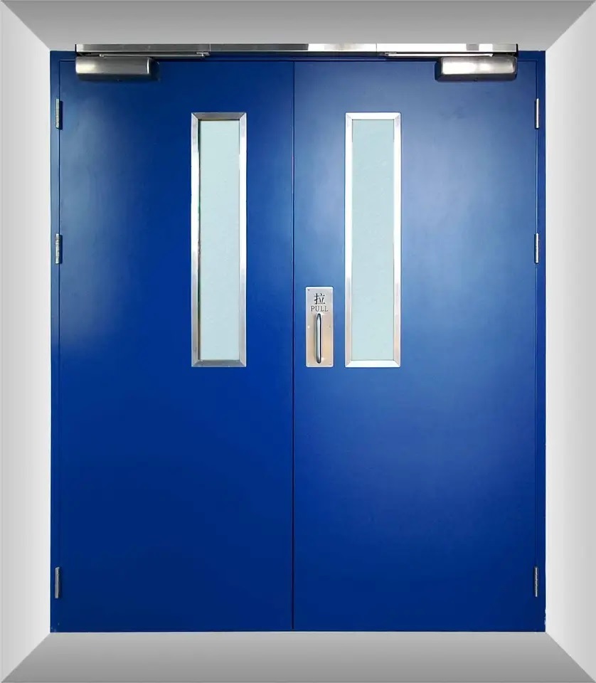China Real Listed Rated Commercial Building Hotel Used Fire Proof Door Entrance Steel Doors
