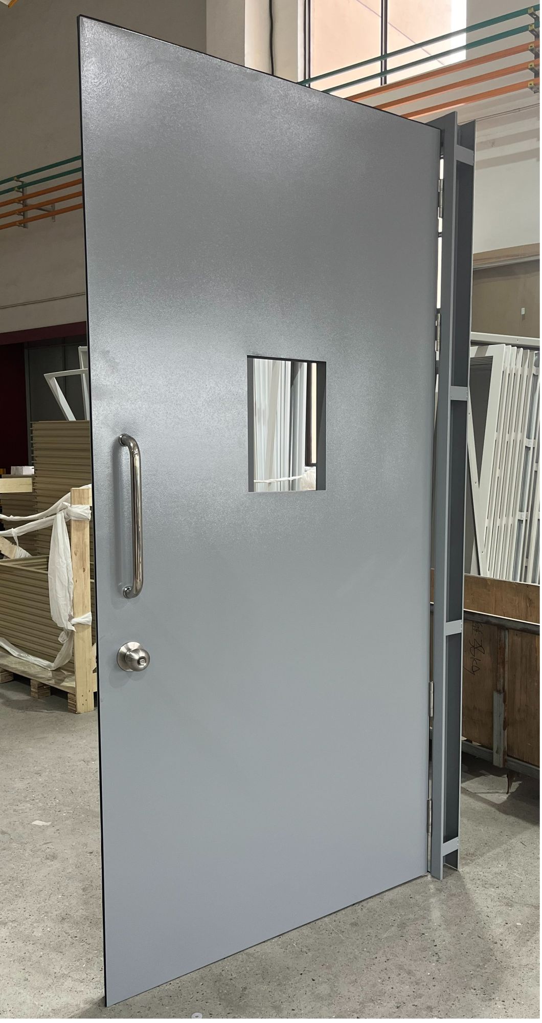 Bigger Frame Steel Fire Rated Door Panic Push Bar Emergency Single Flush Door