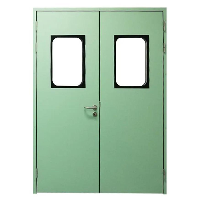 Green Color Cheap Price Factory Double Open Swing Fast Door Clean Room Door