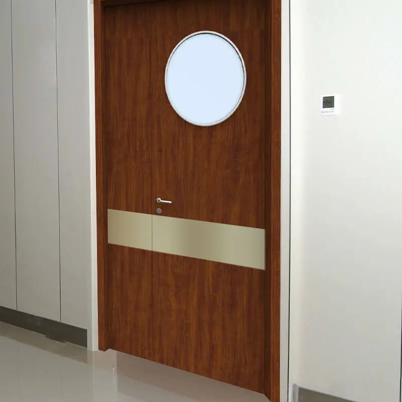 Fire Rated Wooden Finishing Interior School Classroom Door with Glass Vision